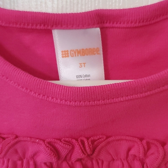 NWT New Gymboree Pink Ruffle Front Short Sleeve Top Tee Toddler Girls Size 3T - Picture 6 of 6